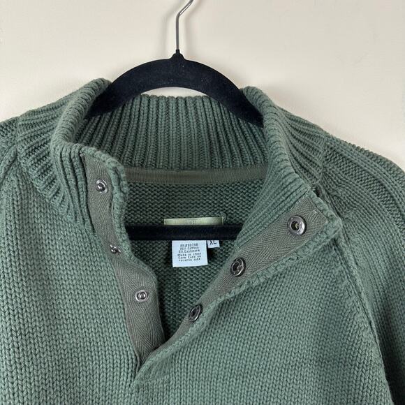 The Territory Ahead Cashmere Blend Henley Mock Neck Sweater Snap Reverse Mens XL - Picture 2 of 8
